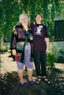 Thea Hardy and Delores Dinsmore Pollard, members and transmitters in Corvallis, Oregon.